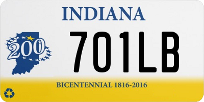 IN license plate 701LB