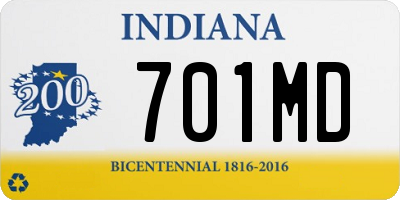 IN license plate 701MD