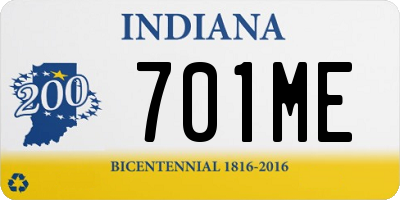 IN license plate 701ME