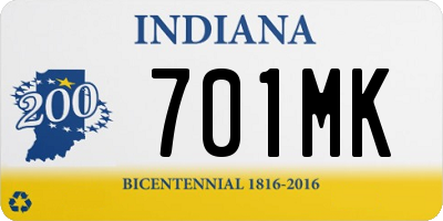 IN license plate 701MK