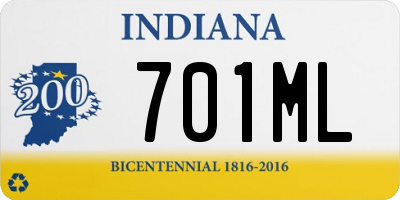 IN license plate 701ML