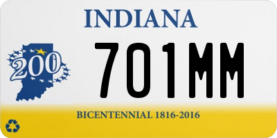 IN license plate 701MM