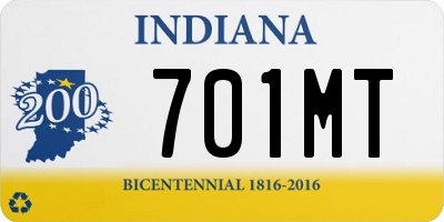 IN license plate 701MT