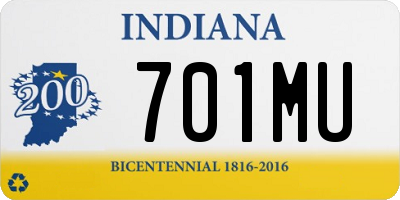 IN license plate 701MU