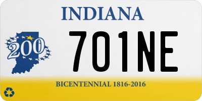 IN license plate 701NE