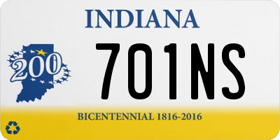 IN license plate 701NS