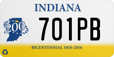 IN license plate 701PB