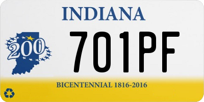 IN license plate 701PF