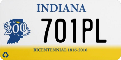 IN license plate 701PL