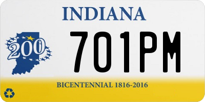 IN license plate 701PM