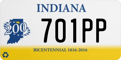 IN license plate 701PP