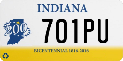IN license plate 701PU
