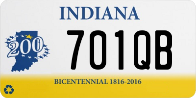 IN license plate 701QB