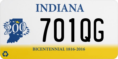 IN license plate 701QG