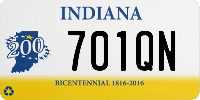 IN license plate 701QN