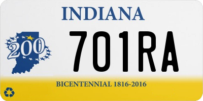 IN license plate 701RA