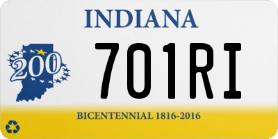 IN license plate 701RI