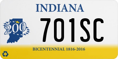 IN license plate 701SC