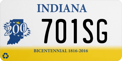 IN license plate 701SG