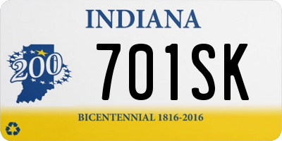 IN license plate 701SK