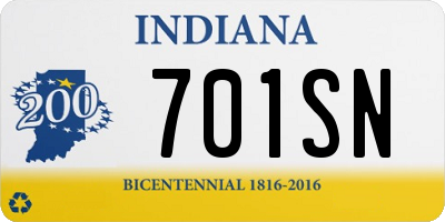 IN license plate 701SN