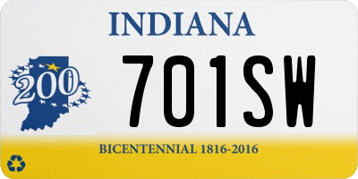 IN license plate 701SW