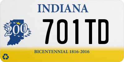 IN license plate 701TD