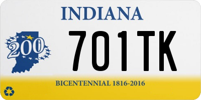 IN license plate 701TK