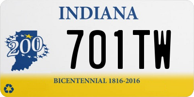 IN license plate 701TW