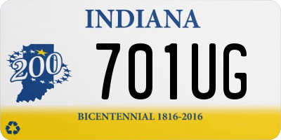 IN license plate 701UG