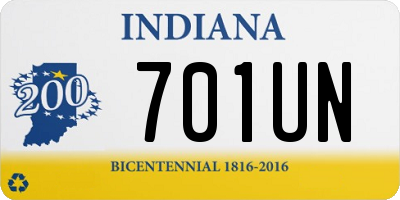 IN license plate 701UN