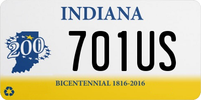 IN license plate 701US