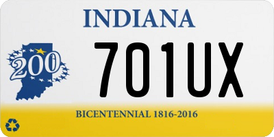 IN license plate 701UX