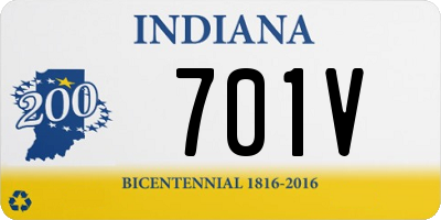 IN license plate 701V