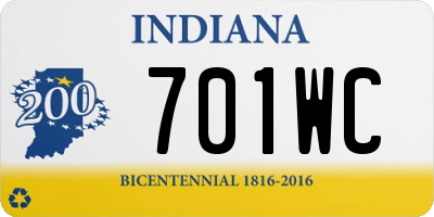 IN license plate 701WC