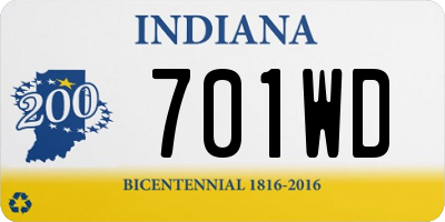 IN license plate 701WD