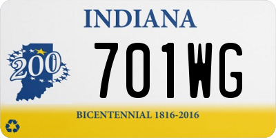 IN license plate 701WG