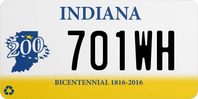 IN license plate 701WH