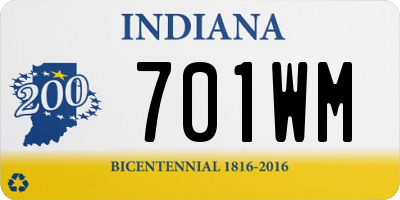 IN license plate 701WM