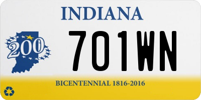 IN license plate 701WN