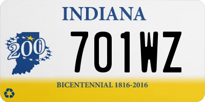 IN license plate 701WZ