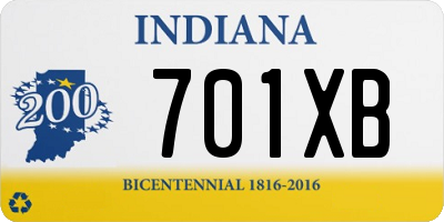 IN license plate 701XB