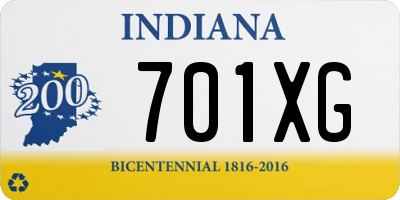 IN license plate 701XG