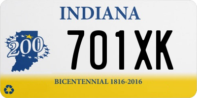 IN license plate 701XK