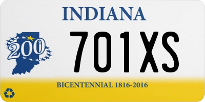 IN license plate 701XS