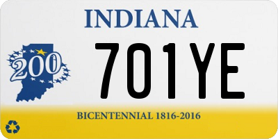 IN license plate 701YE