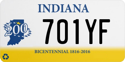 IN license plate 701YF