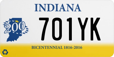 IN license plate 701YK