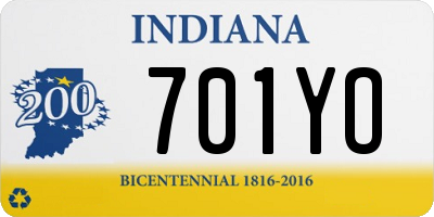 IN license plate 701YO