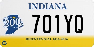 IN license plate 701YQ